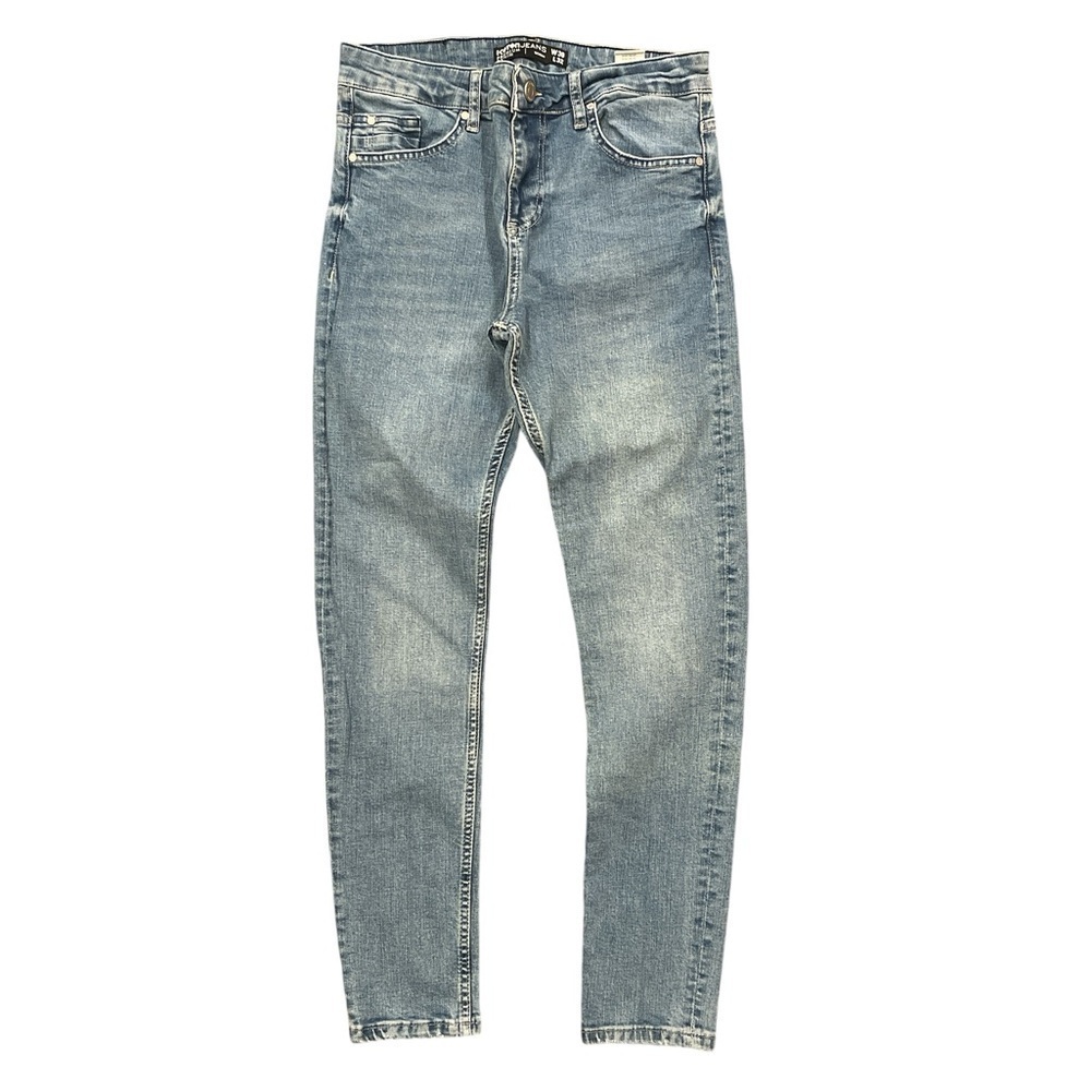 KOTON W 30” faded blue skinny stretch zip with button close